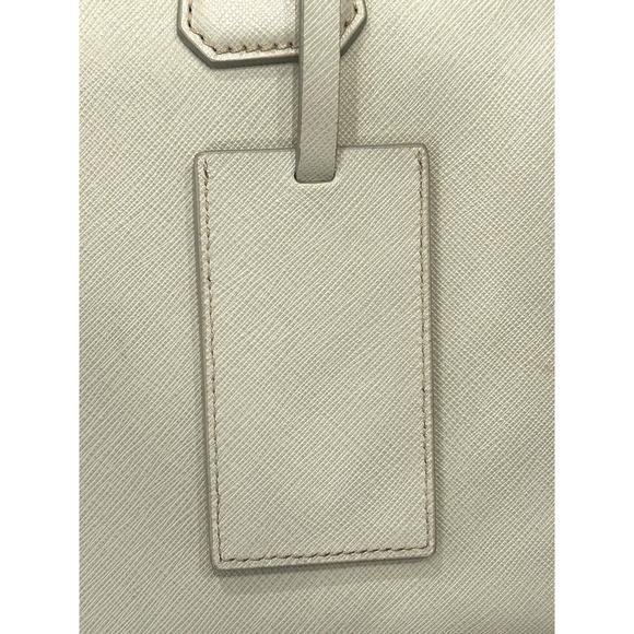 Prada Saffiano Ivory Leather Satchel Weekender Travel Tote Bag - Picture 12 of 12